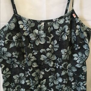 MURFIE SIZE LARGE 36 GRAY TEAL FLORAL DRESS